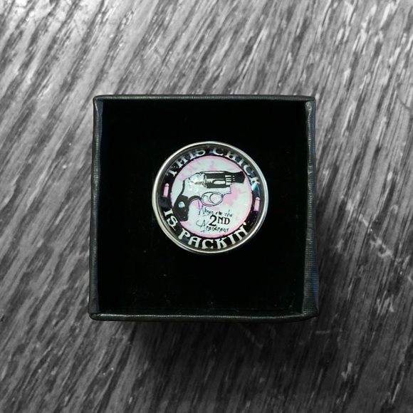 🇺🇸”This Chick Is Packin’” 2nd Amendment Adjustable Silver Ring! - Picture 6 of 9